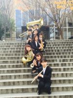 定期演奏会前の1回生の集合写真です！